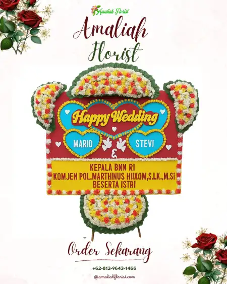 Papan Bunga Pernikahan Giring